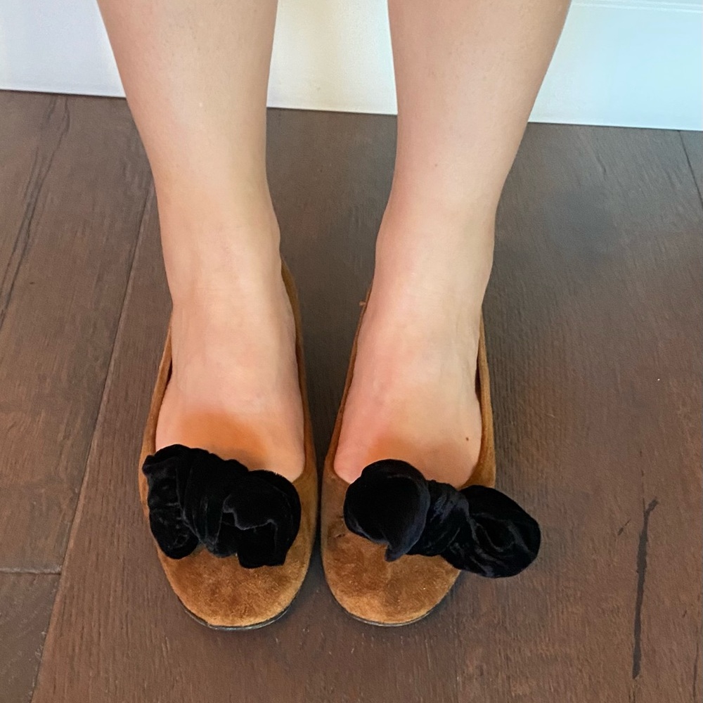 LANVIN brown and black suede flats